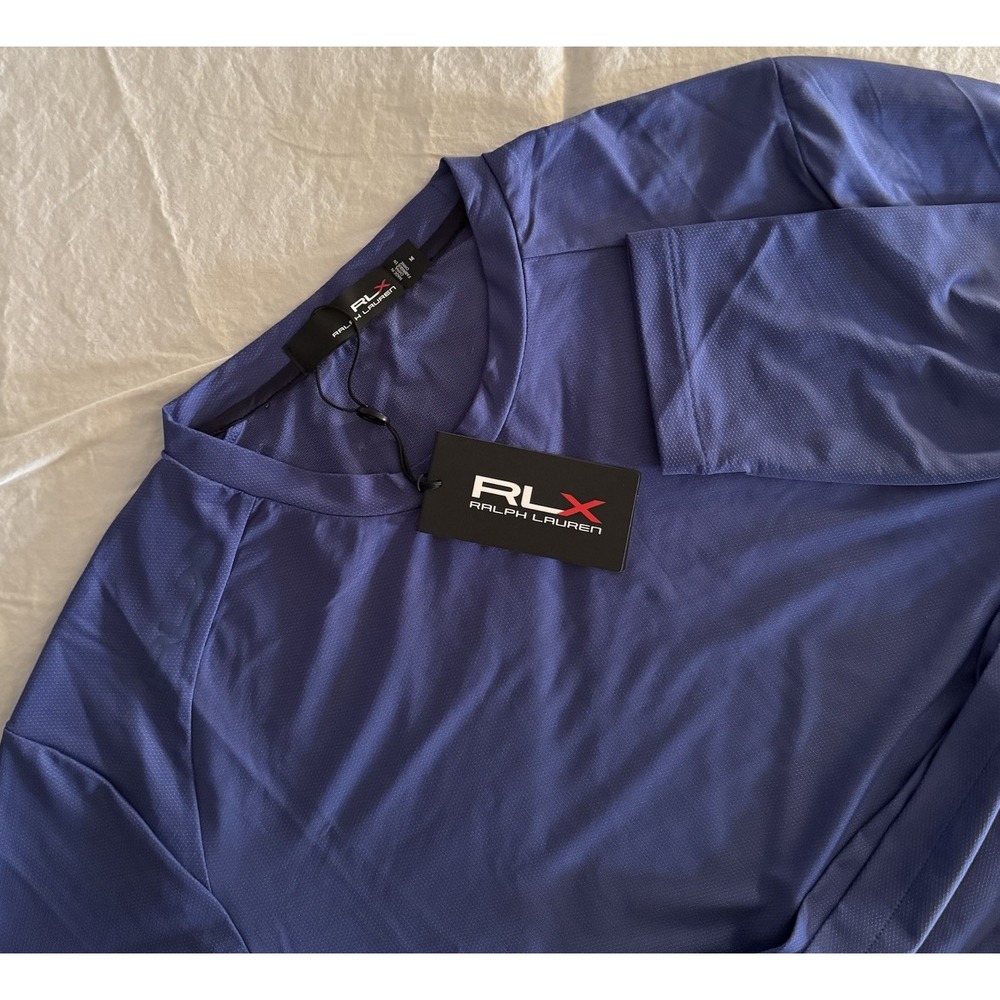 NWT‎ RLX Ralph Lauren Golf Men's M Royal Blue Long Sleeve Performance Shirt $128